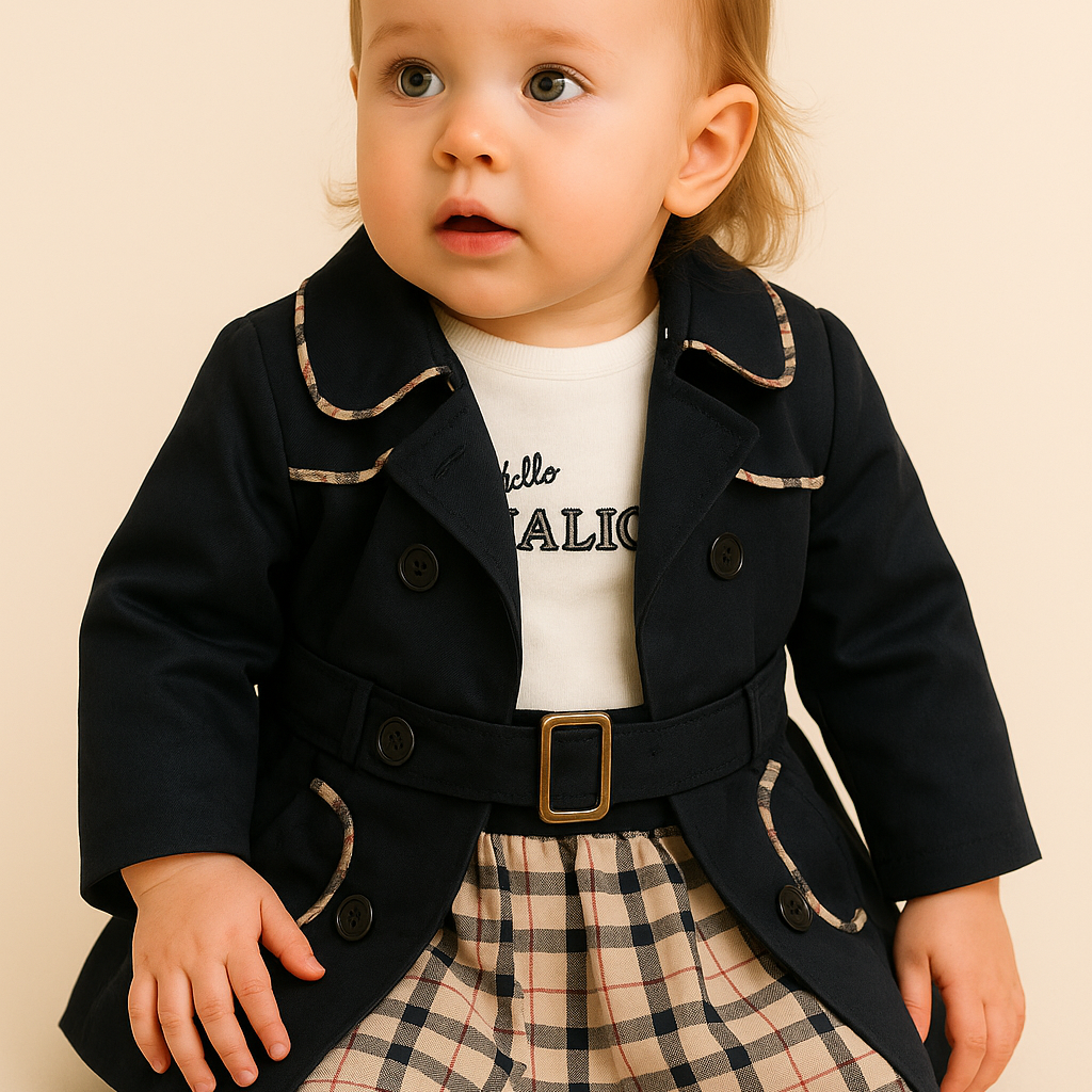 Zwarte trenchcoat + jurkje