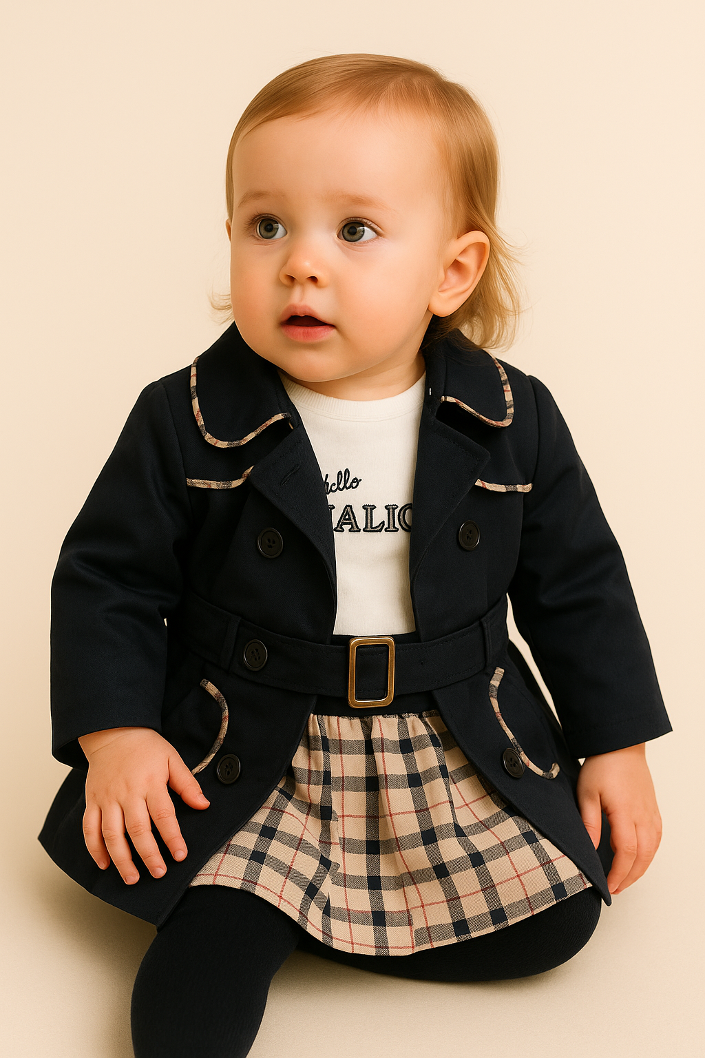 Zwarte trenchcoat + jurkje