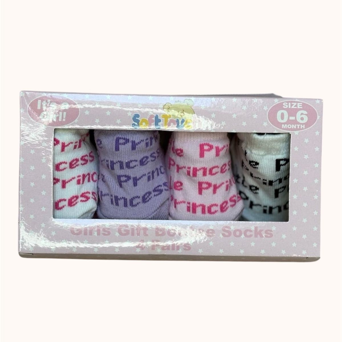 Set van 4 schattige babysokjes – ""Little Princess"