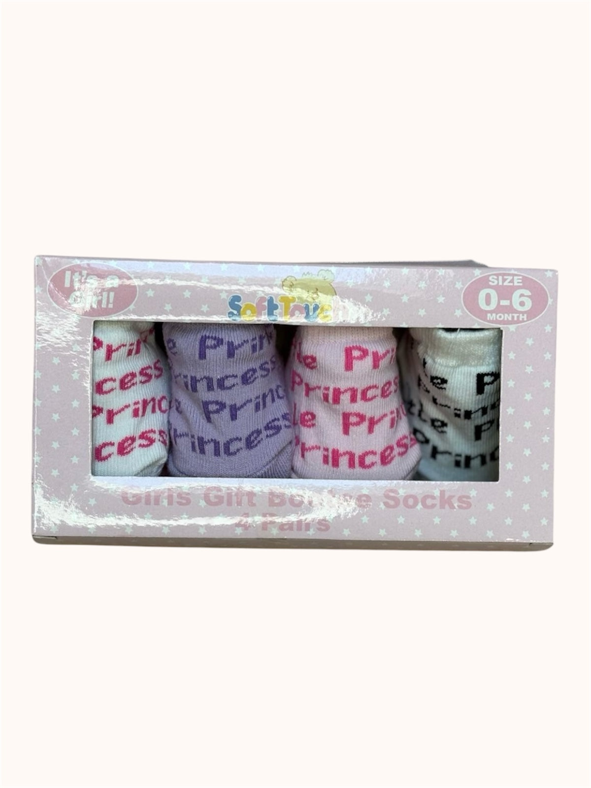 Set van 4 schattige babysokjes – ""Little Princess"