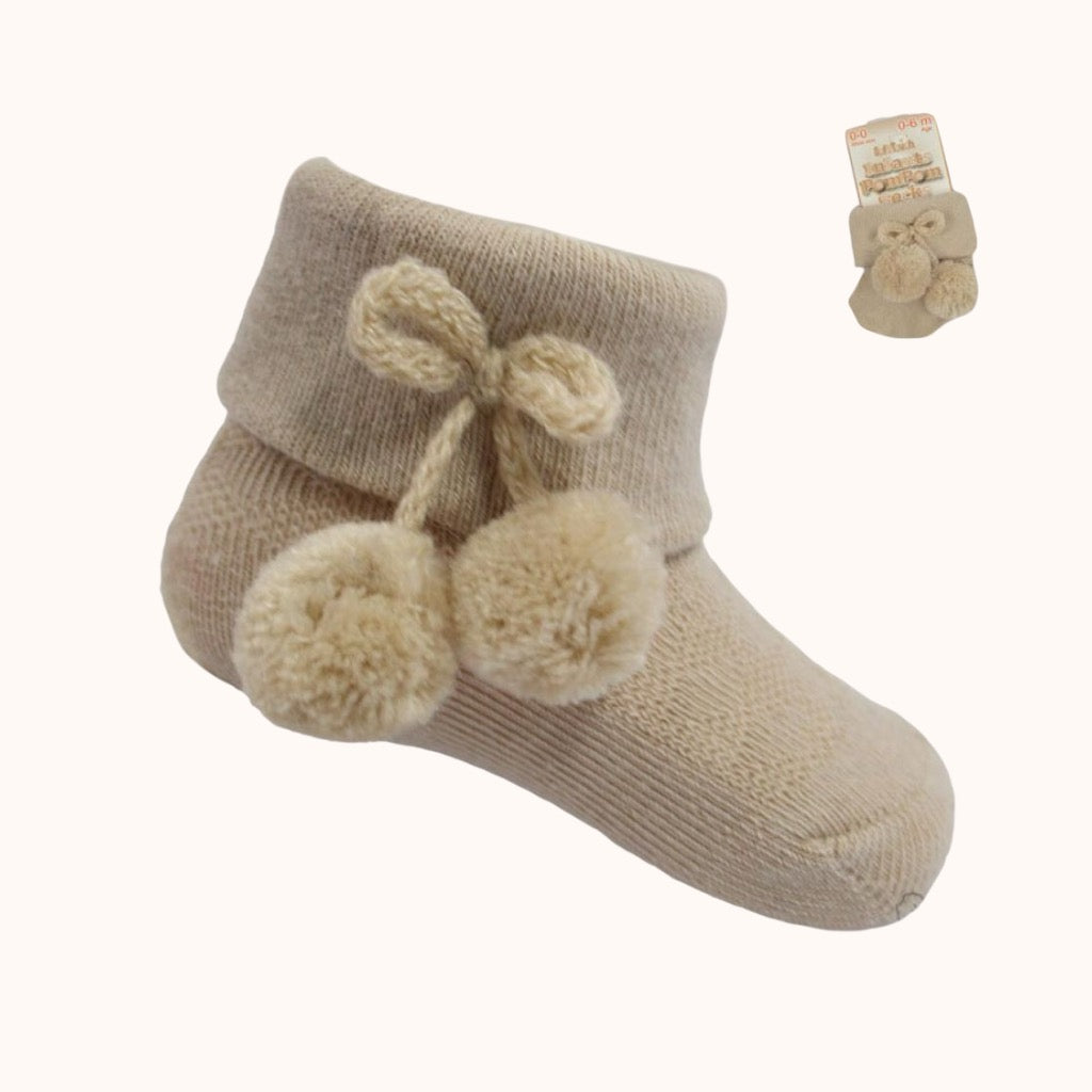 Baby Pom Pom Sokjes Beige