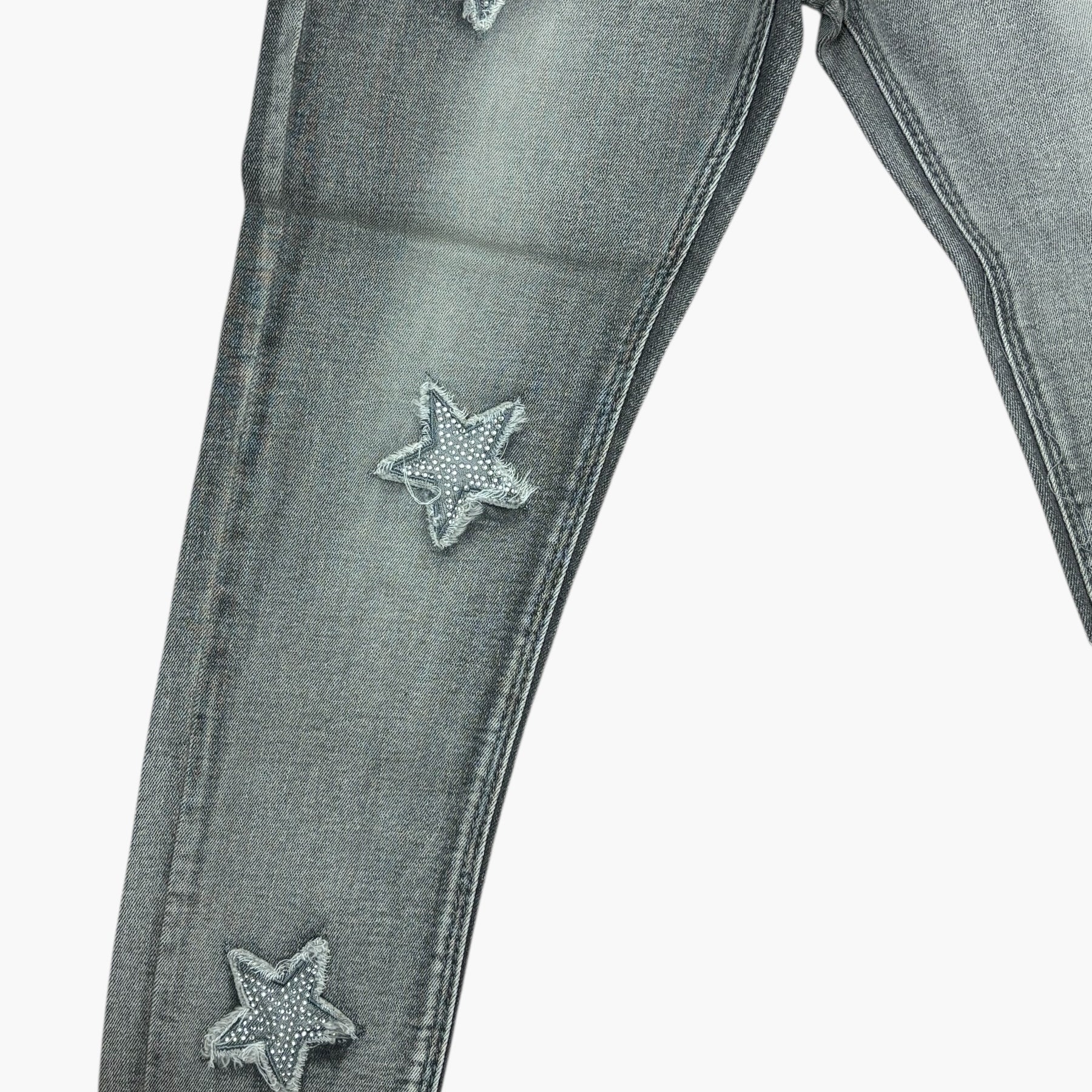 Grijze Meisjes Jeans met Sterren – Slim Fit