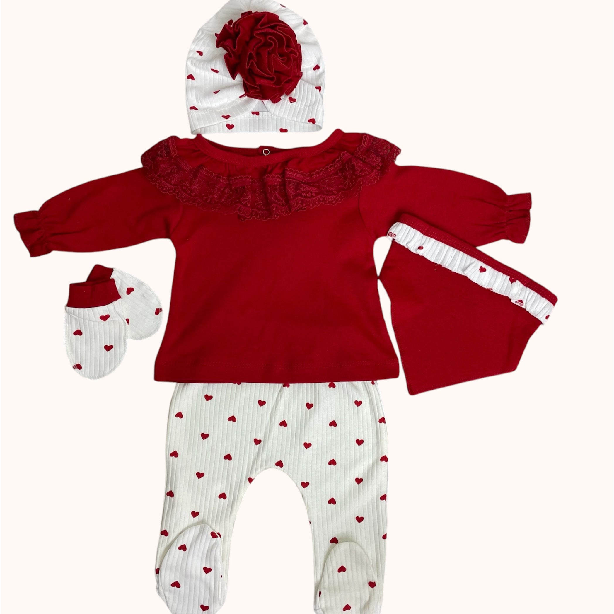 Babyset rood en wit