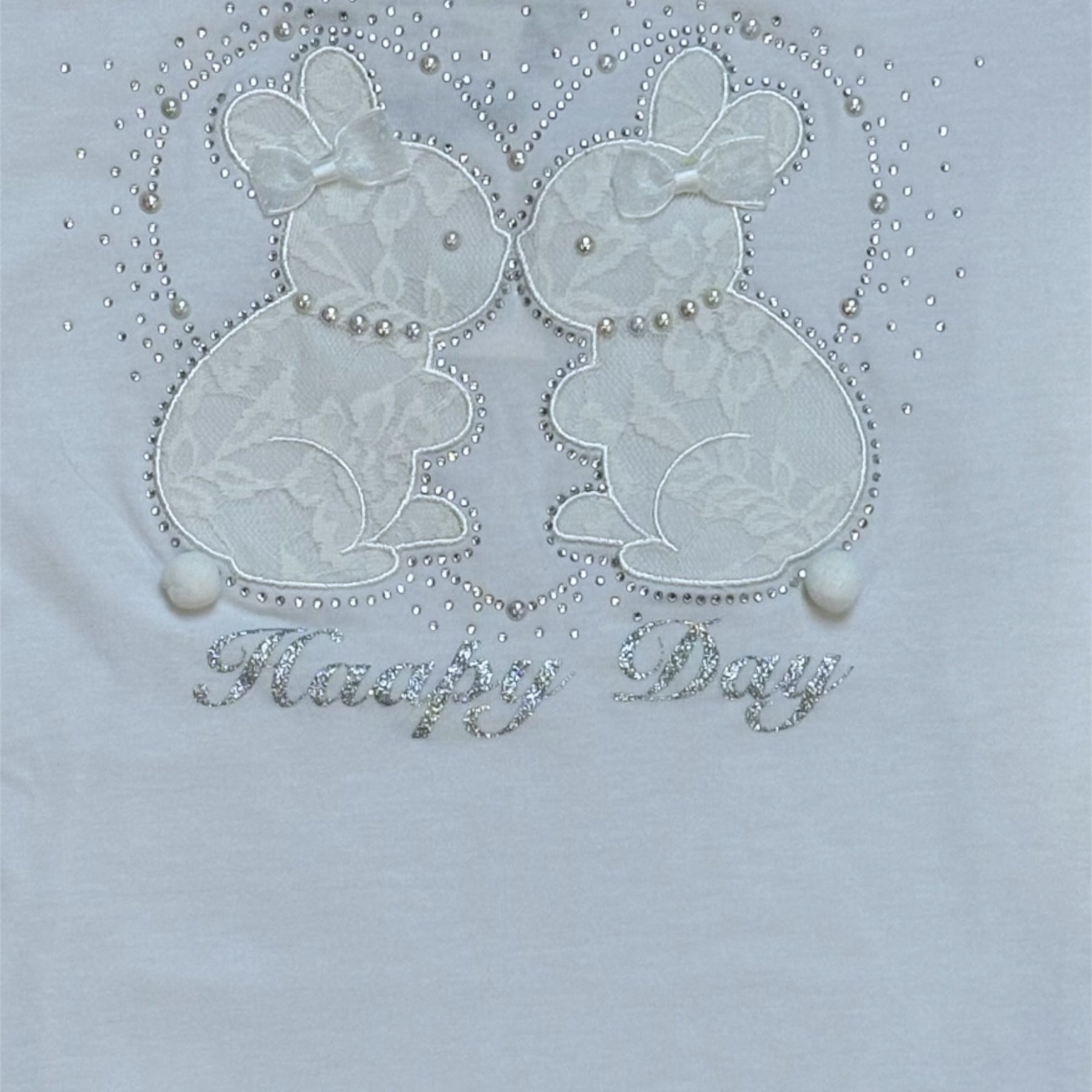 Wit T-shirt met konijntjes