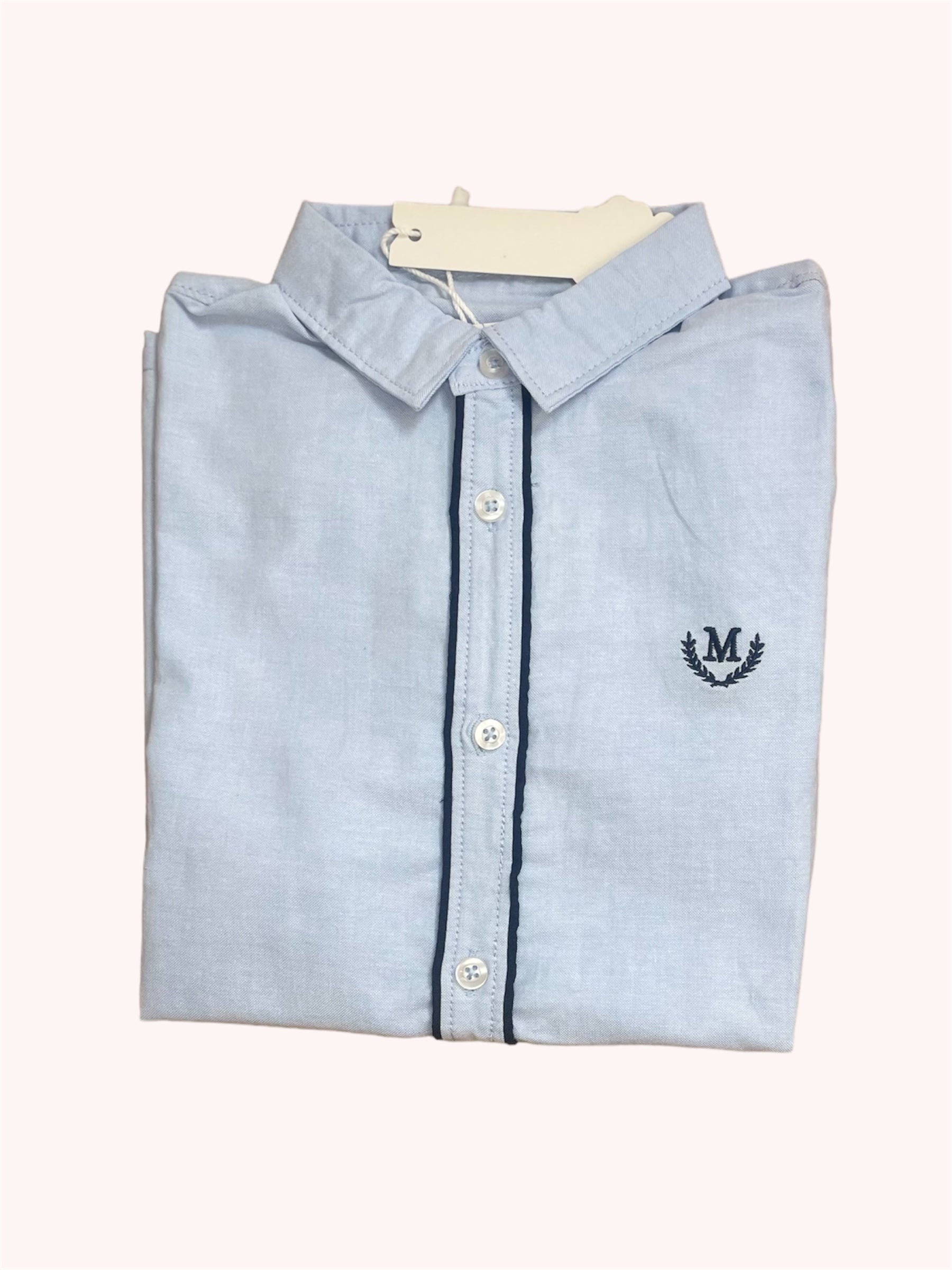 Blauw Jongenshemd met Korte Mouwen