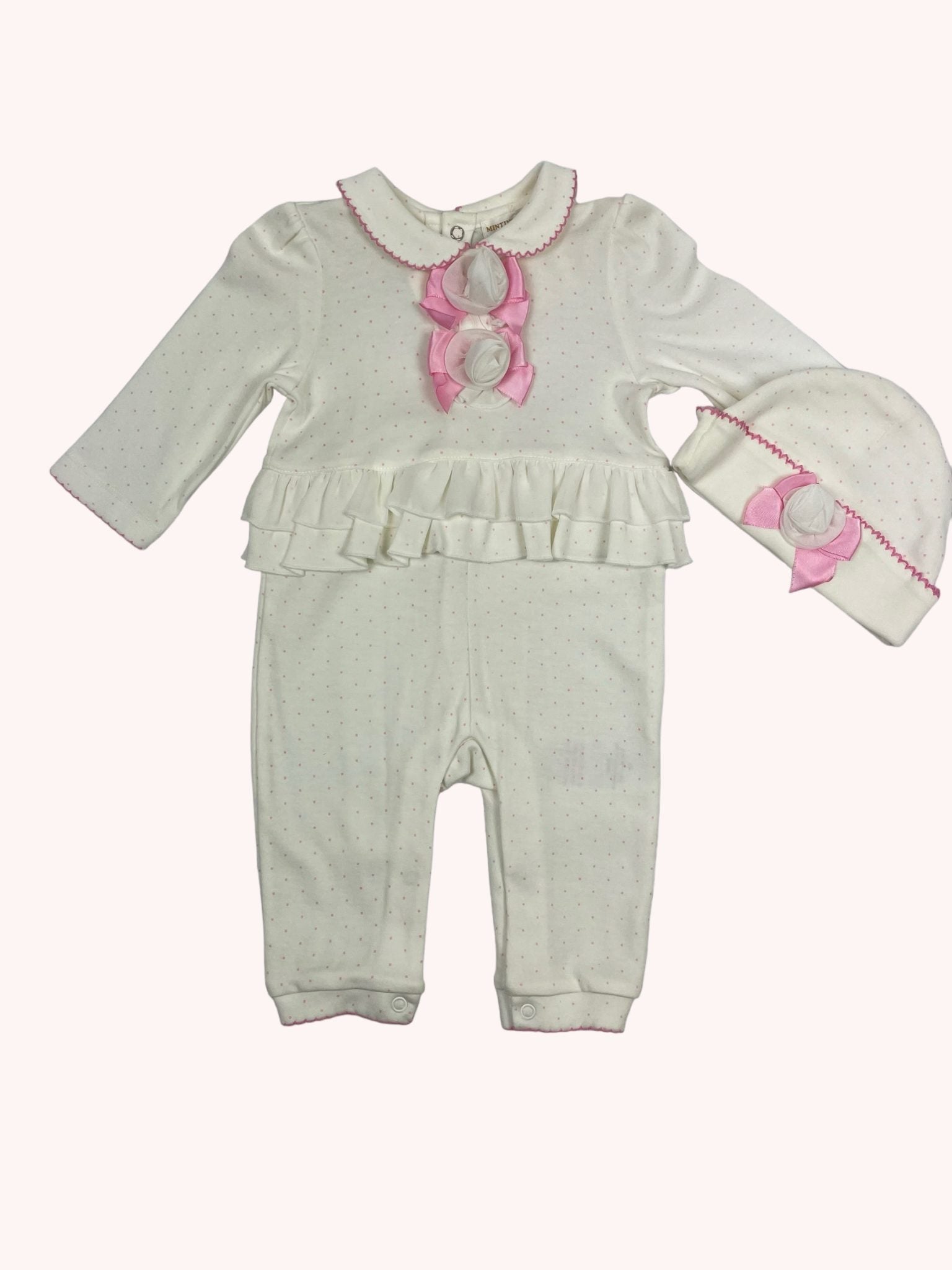 Roze polka kruippakje babymeisje