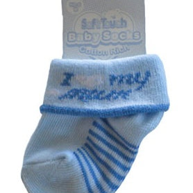 Blauw baby sokjes "I love my mum"