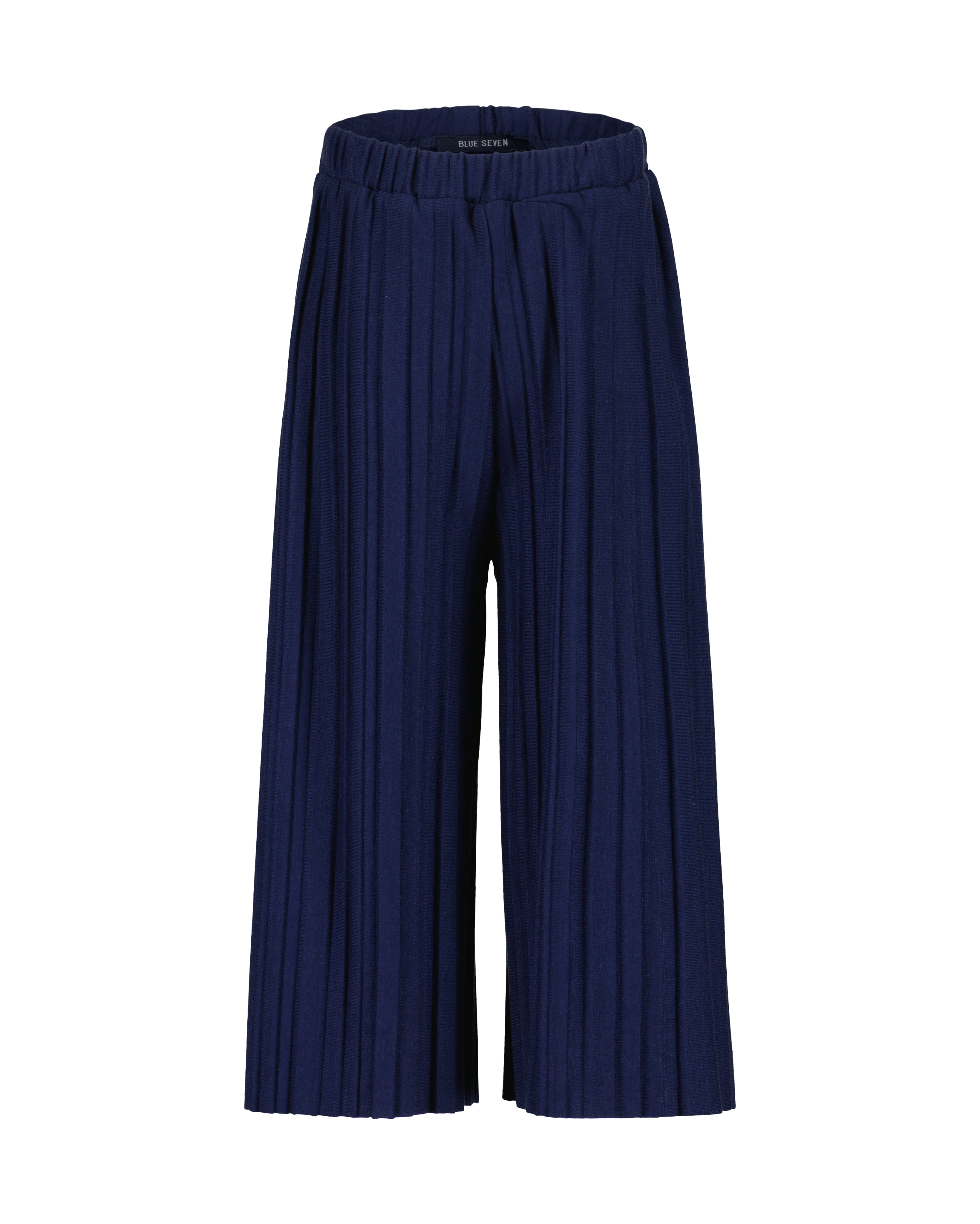 Meisjes capri broek marineblauw geplisseerd elastische taille
