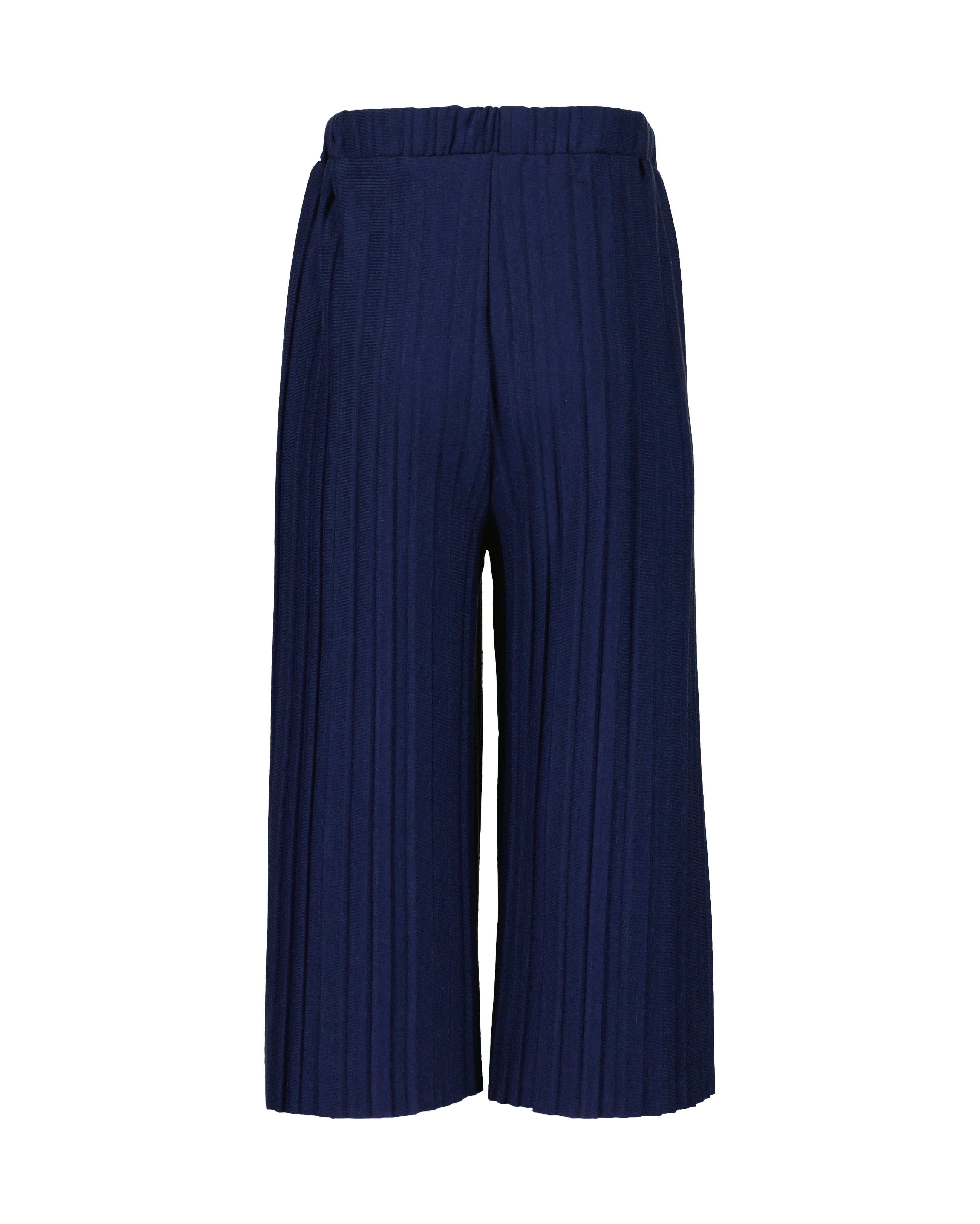 Meisjes capri broek marineblauw geplisseerd elastische taille
