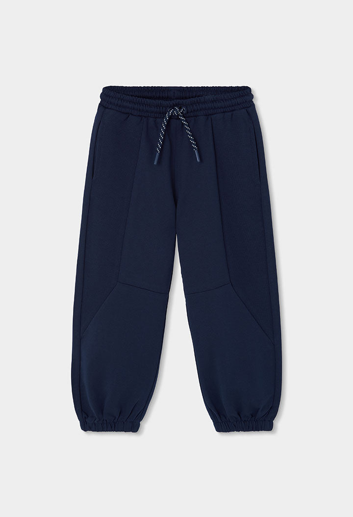 marineblauwe Boboli baggy joggingbroek voor jongens, vooraanzicht