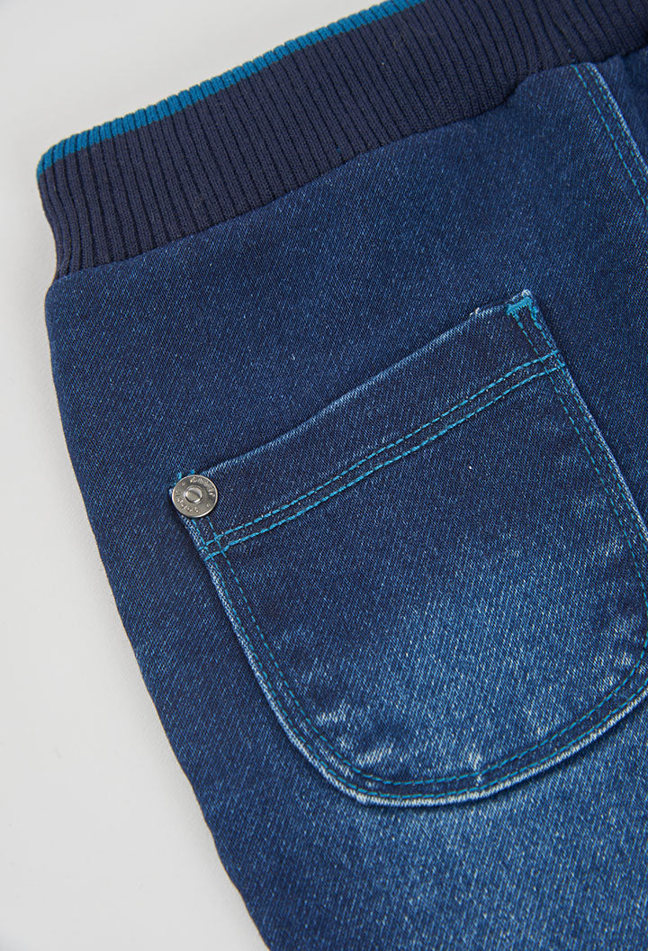 Blauwe Boboli jeansbroek voor jongens achterzijde met achterzakken
