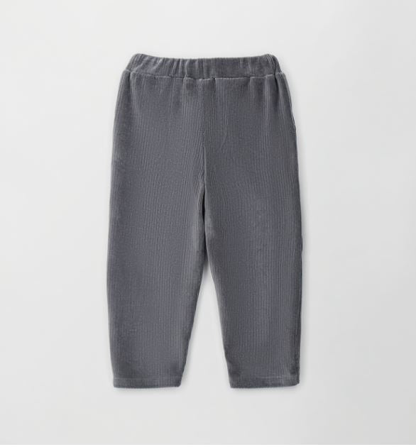 Grijze iDO ribfluwelen broek voor jongens achterzijde