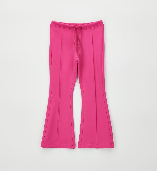 Fuchsiaroze iDO meisjes flared broek met persplooien – vooraanzicht