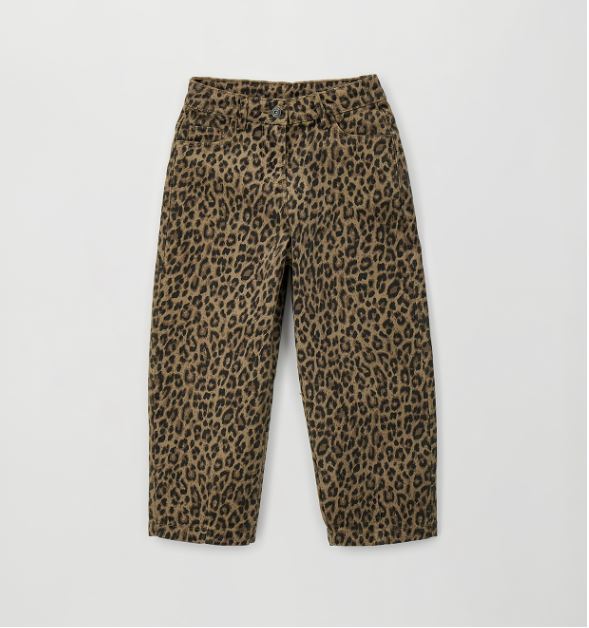 Meisjes iDO broek met luipaardprint en vijf zakken – vooraanzicht
