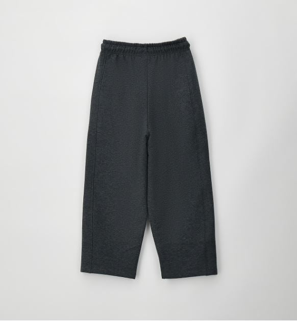 antracietgrijze iDO joggingbroek meisjes met wijde pijp, vooraanzicht