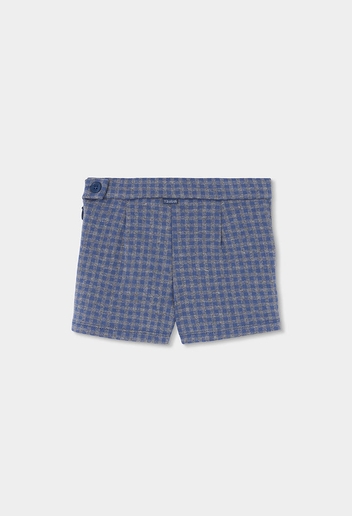 blauw geruite Boboli meisjesshort, vooraanzicht