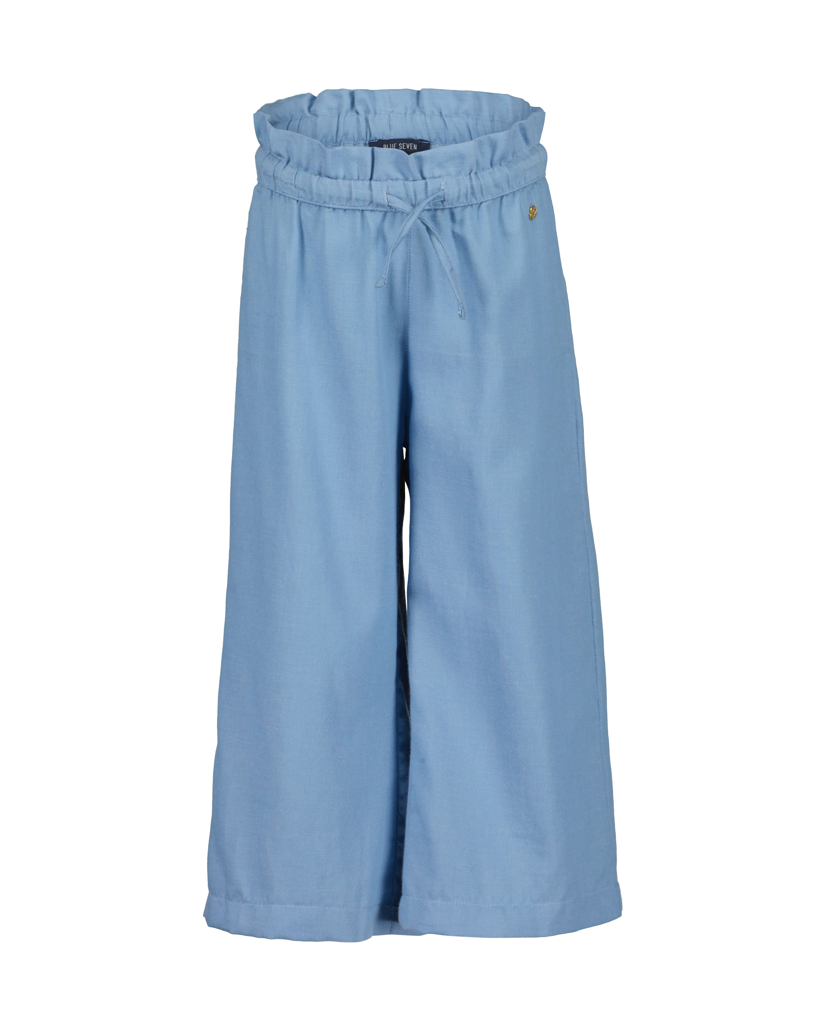 Meisjes culottes lichtblauw paperbag taille wide leg trekkoord Blue Seven