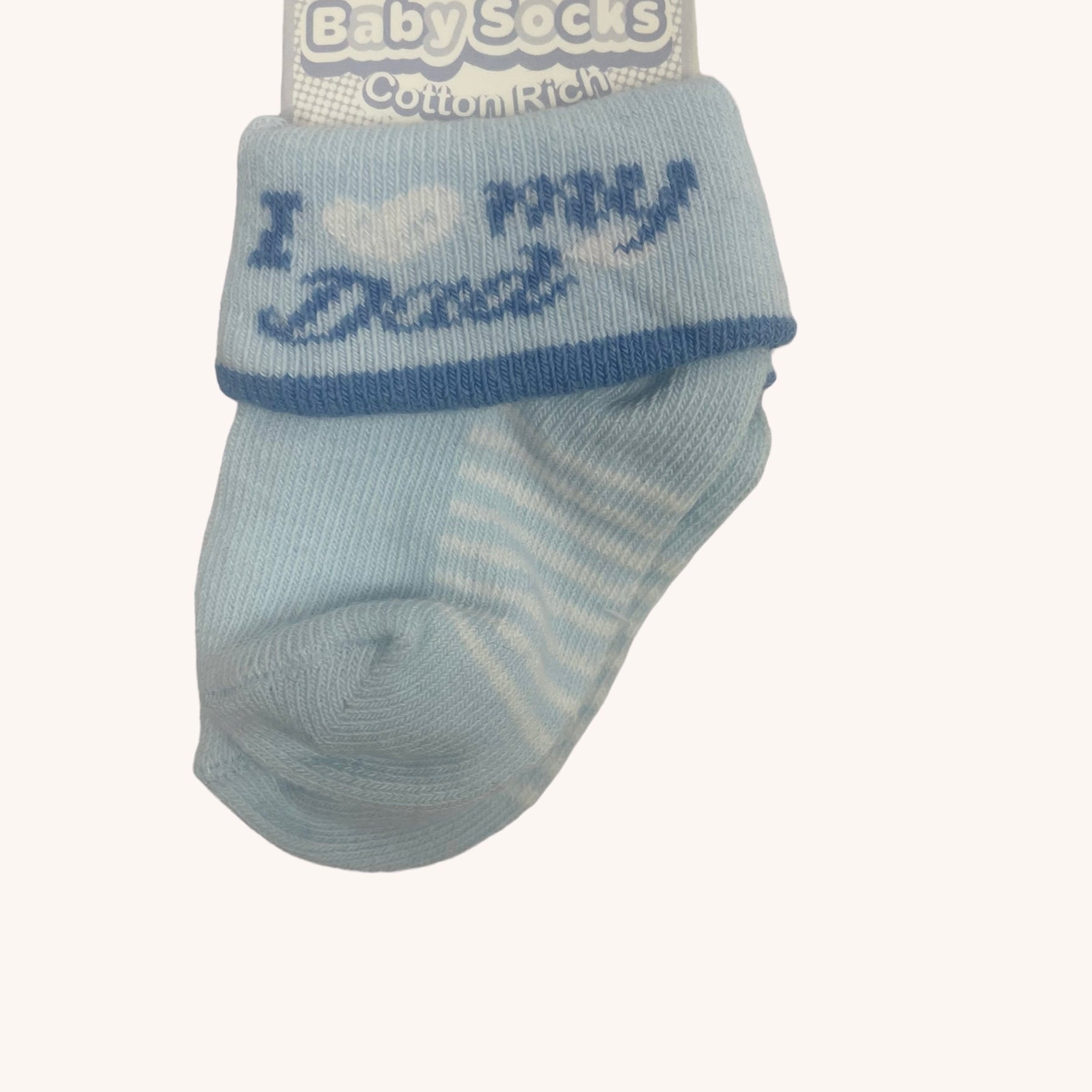Blauw baby sokjes "I love my dad"