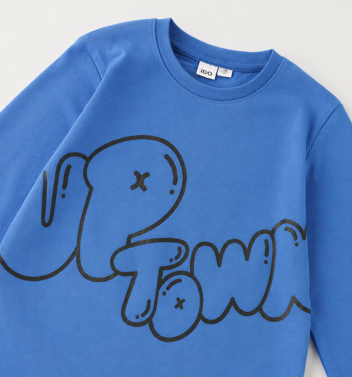 Jongens longsleeve blauw met print – iDO