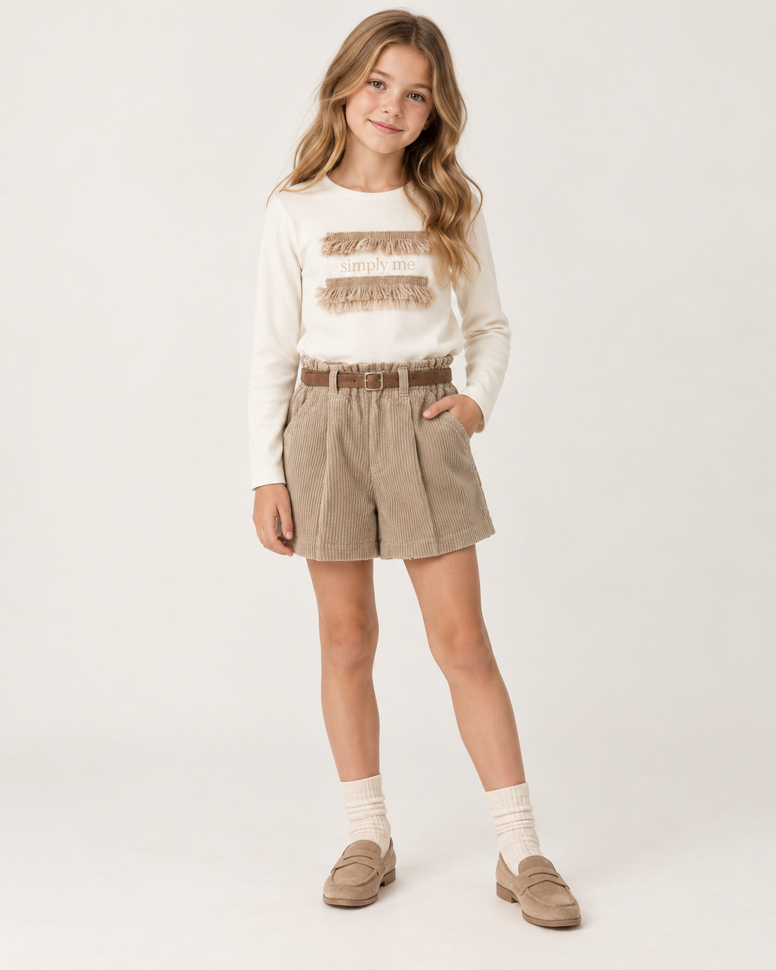total look meisje short en longsleeve