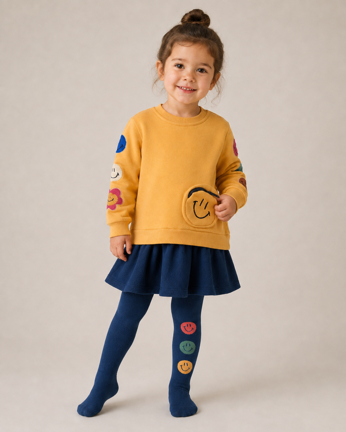 Maillot meisjes blauw met smileys – Boboli