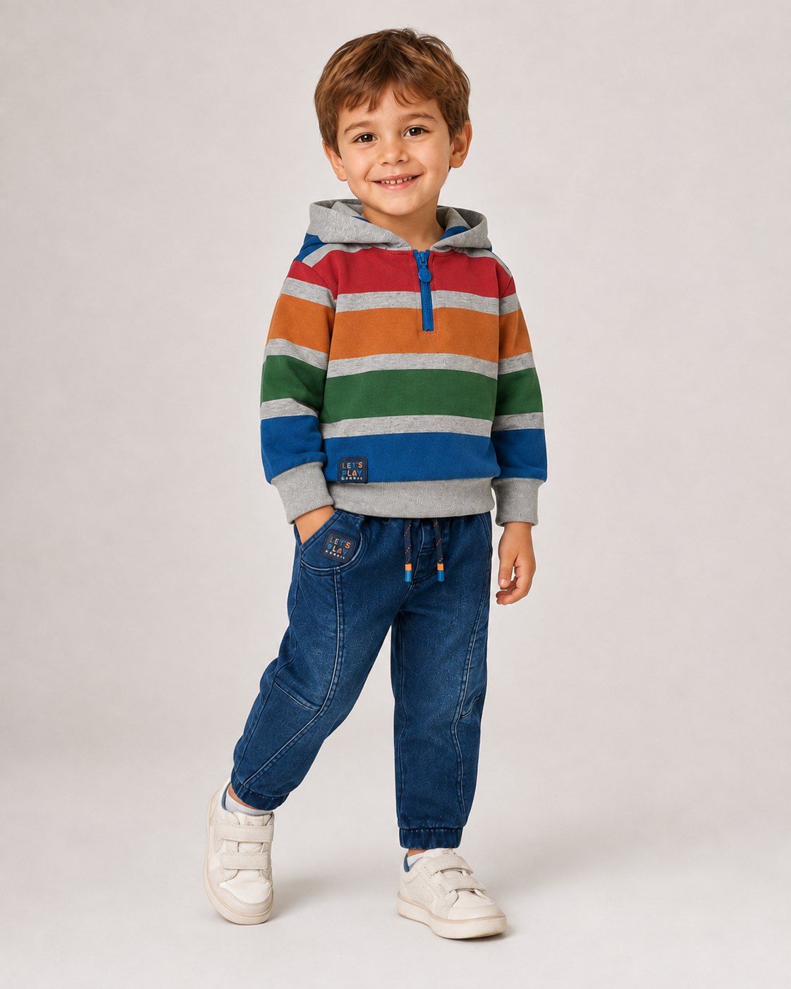 Boboli outfit hoodie en jeanbroek