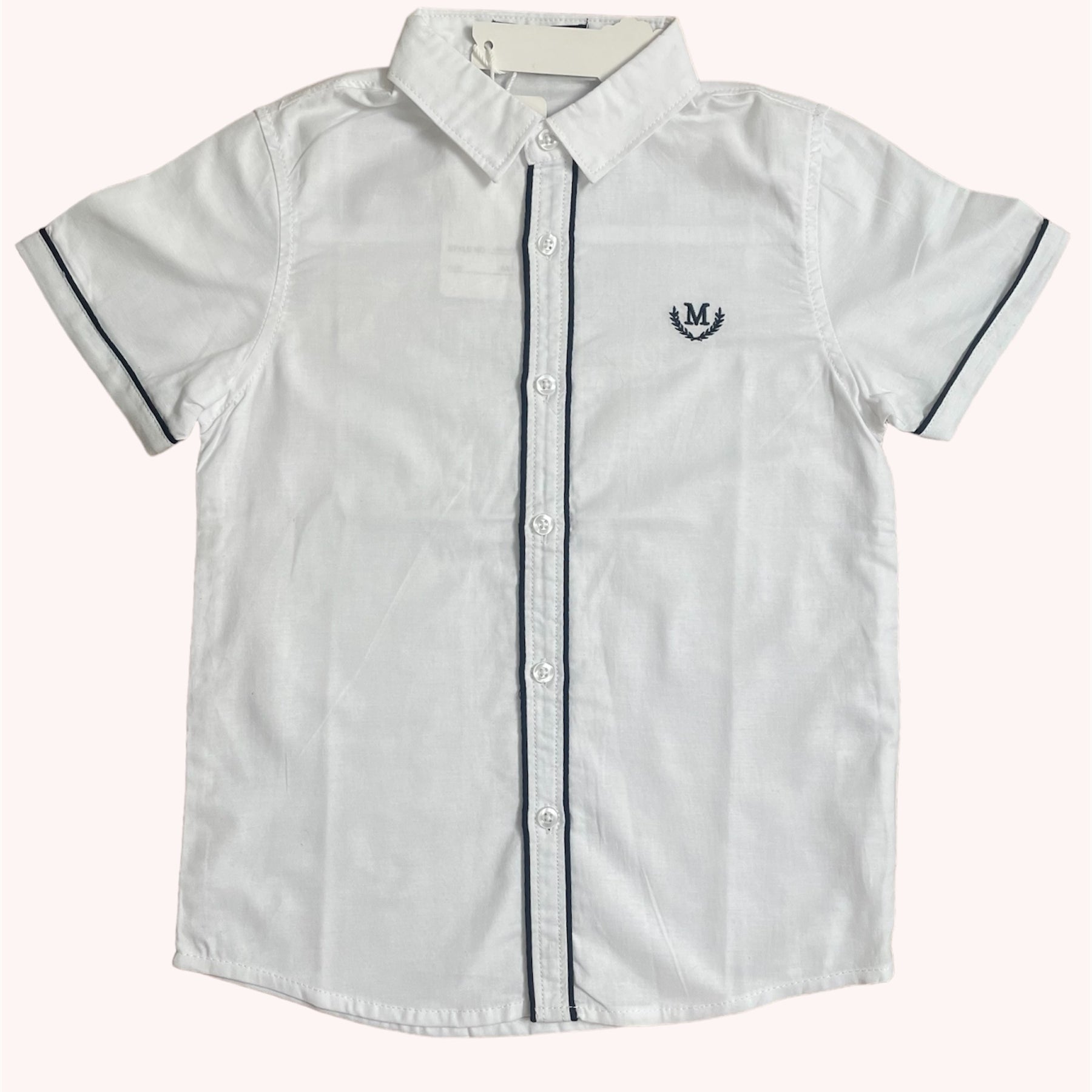 Blauw Jongenshemd met Korte Mouwen