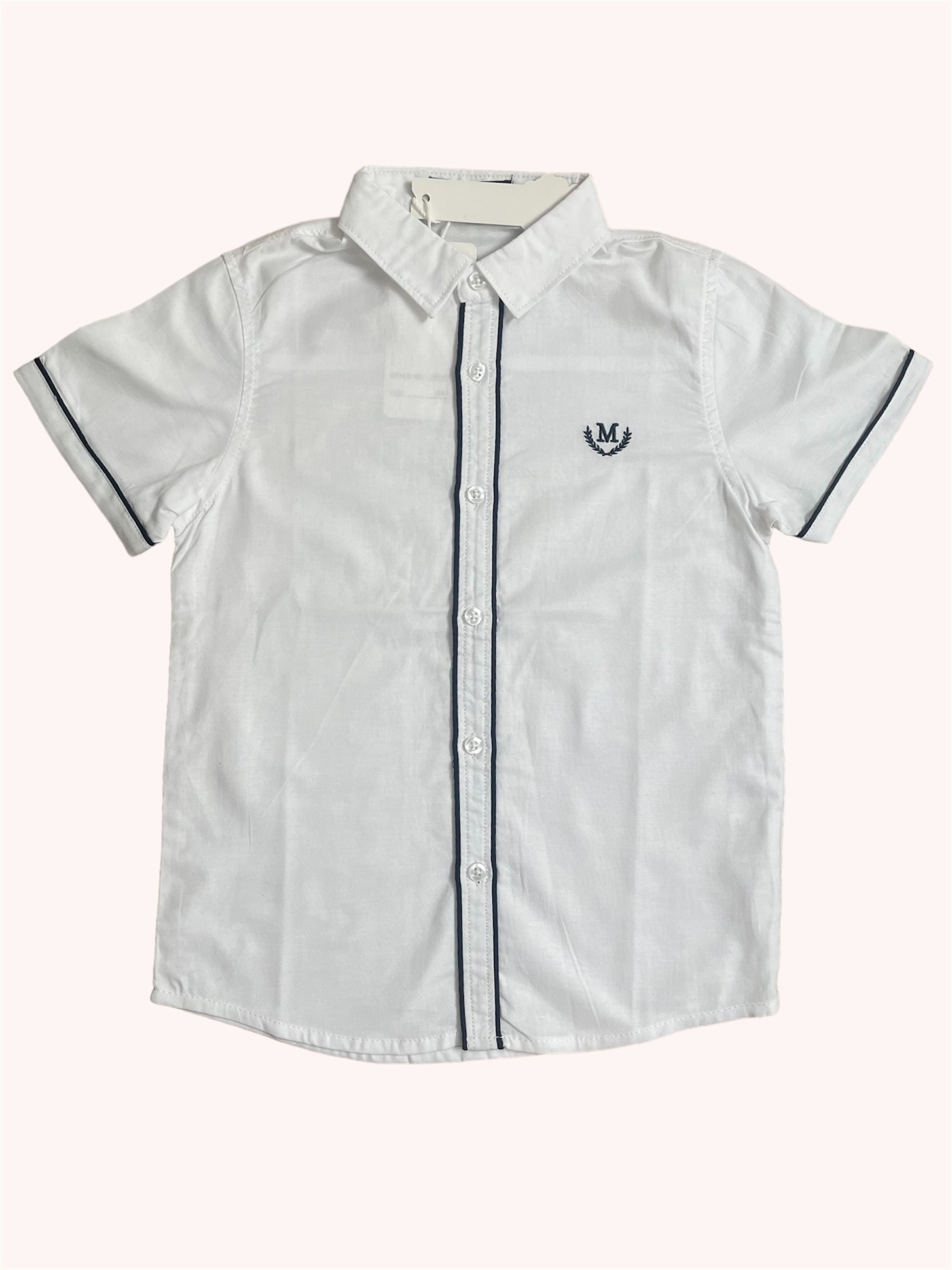 Blauw Jongenshemd met Korte Mouwen