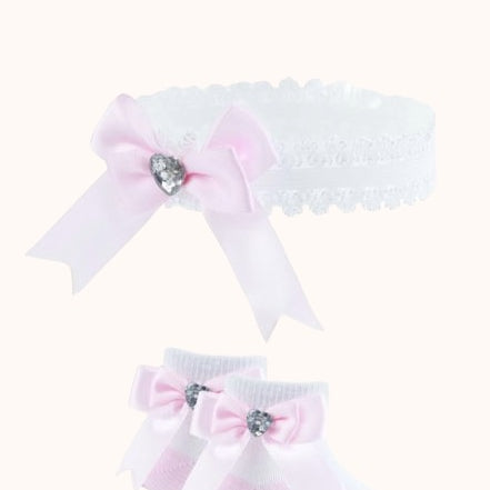 Set Haarband en Sokken – Roze