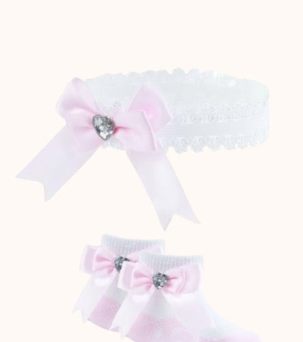 Set Haarband en Sokken – Roze