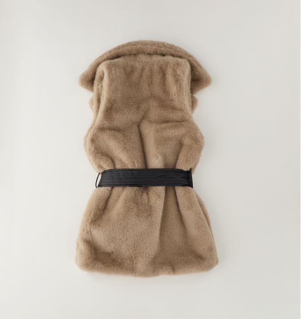 Camel iDO bontgilet voor meisjes achterzijde met ceintuur