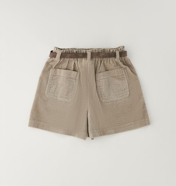 Beige iDO ribcord short voor meisjes achterzijde met achterzakken