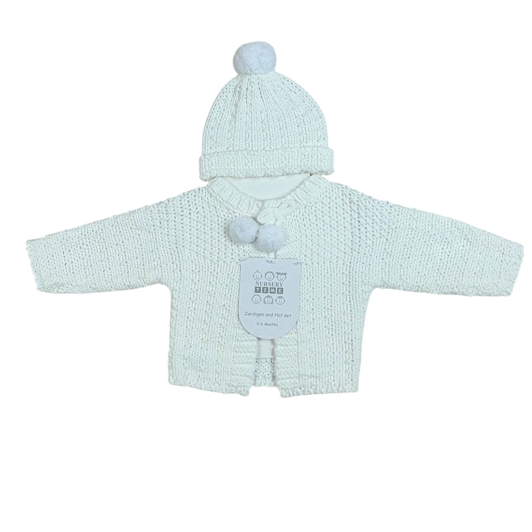 Witte gebreide vest en muts