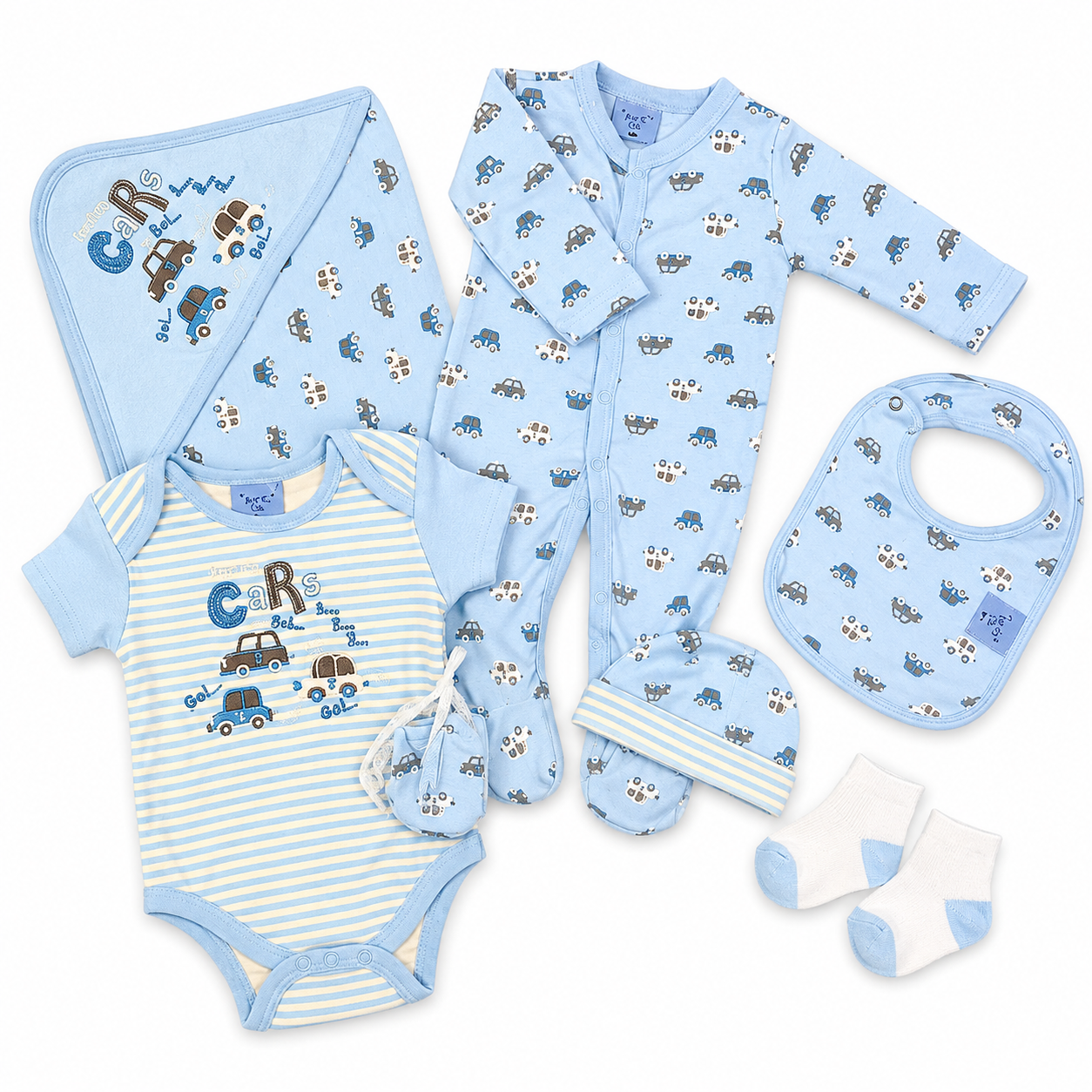Ensemble bébé rose 5 pièces avec imprimé nœud et cœur