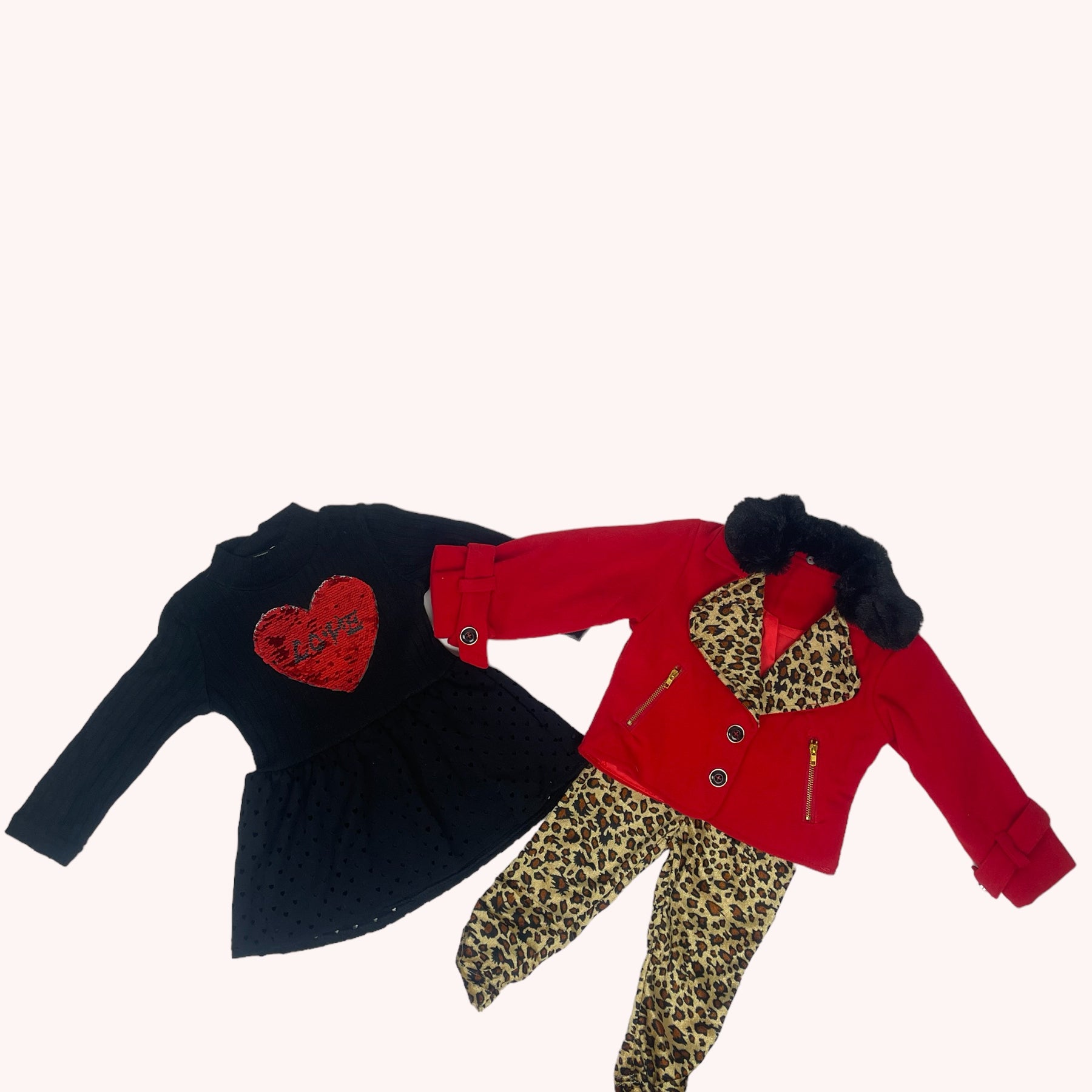 Rode vest leopard print tuniek en legging