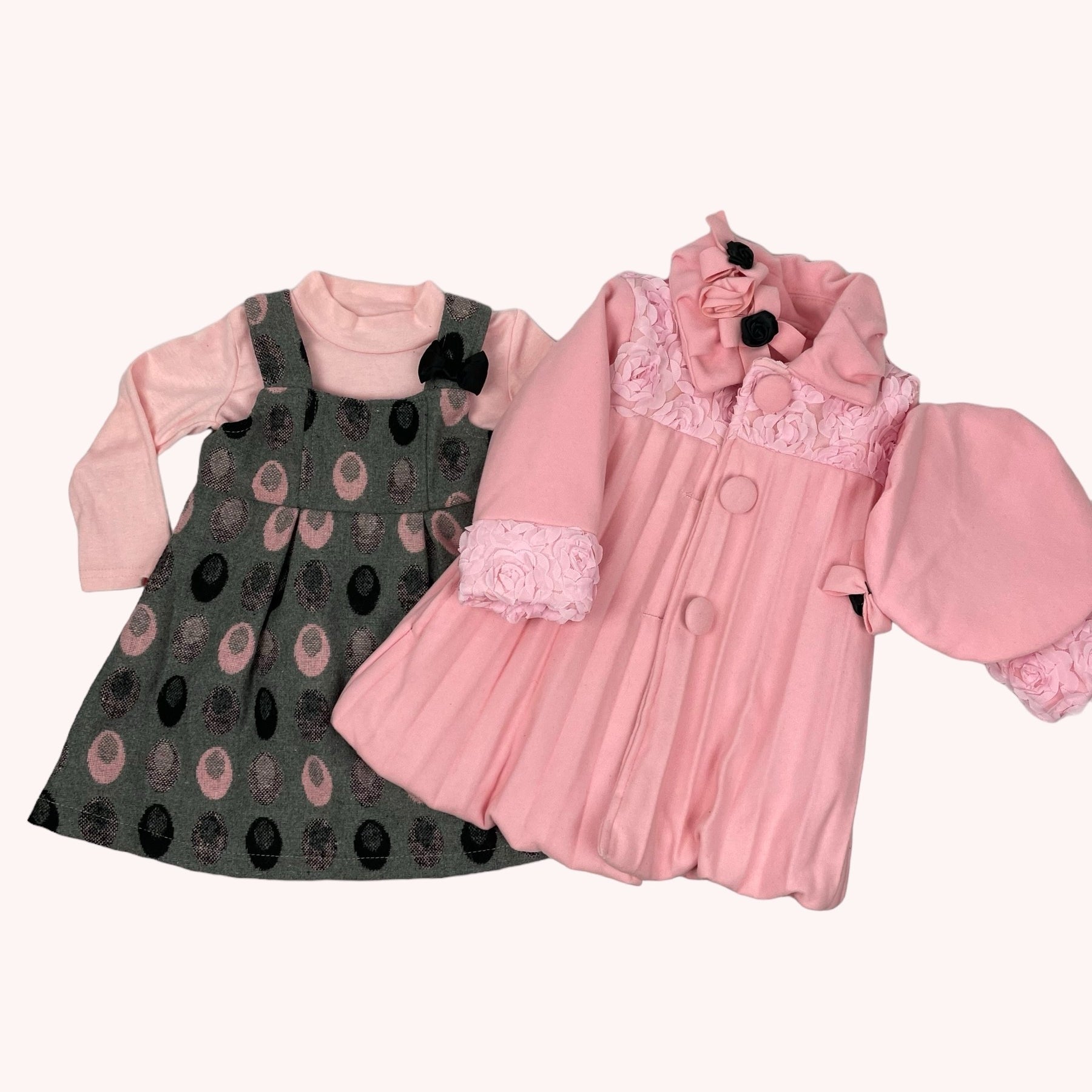 Set mantel met bloemenmotief