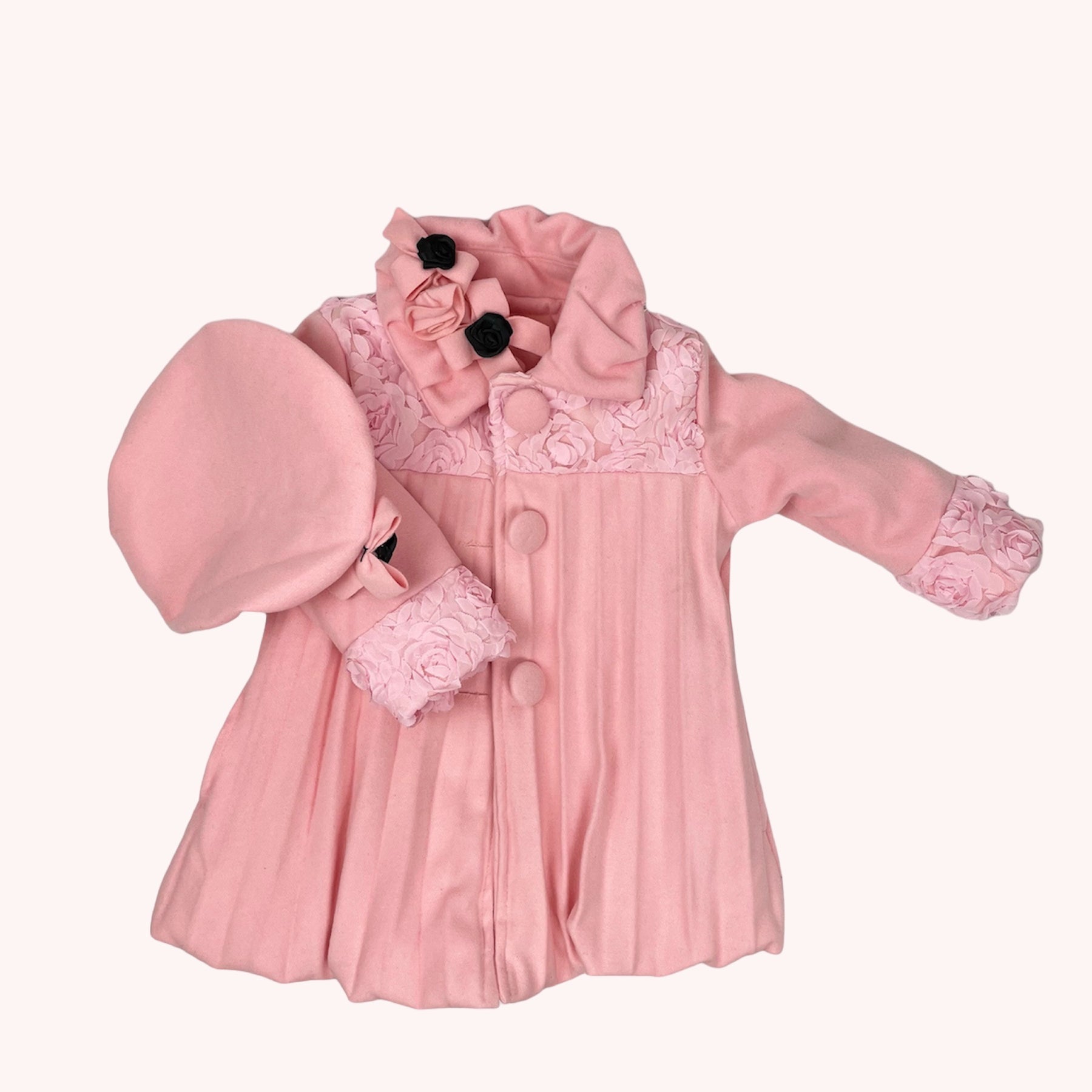 Set mantel met bloemenmotief