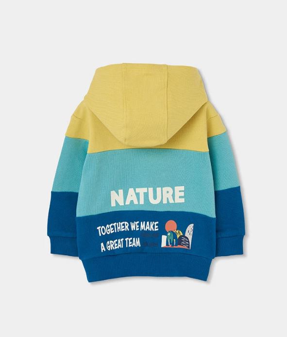 Boboli jongenshoodie met 'Nature'-print, achteraanzicht
