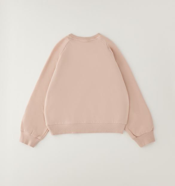 Achterzijde roze iDO meisjes sweater met geribde boorden