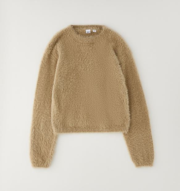 Pluizige trui meisjes camel – iDO