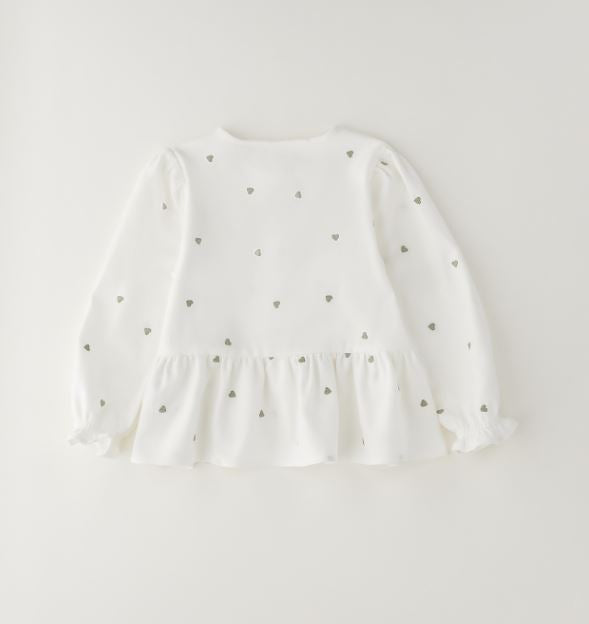 ecru iDO blouse meisjes met peplum-zoom, achteraanzicht