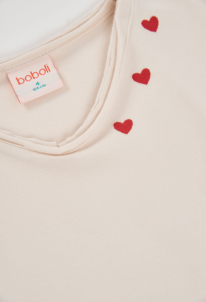 Ecru Boboli longsleeve voor meisjes detail met zachte katoenstof en Boboli-label