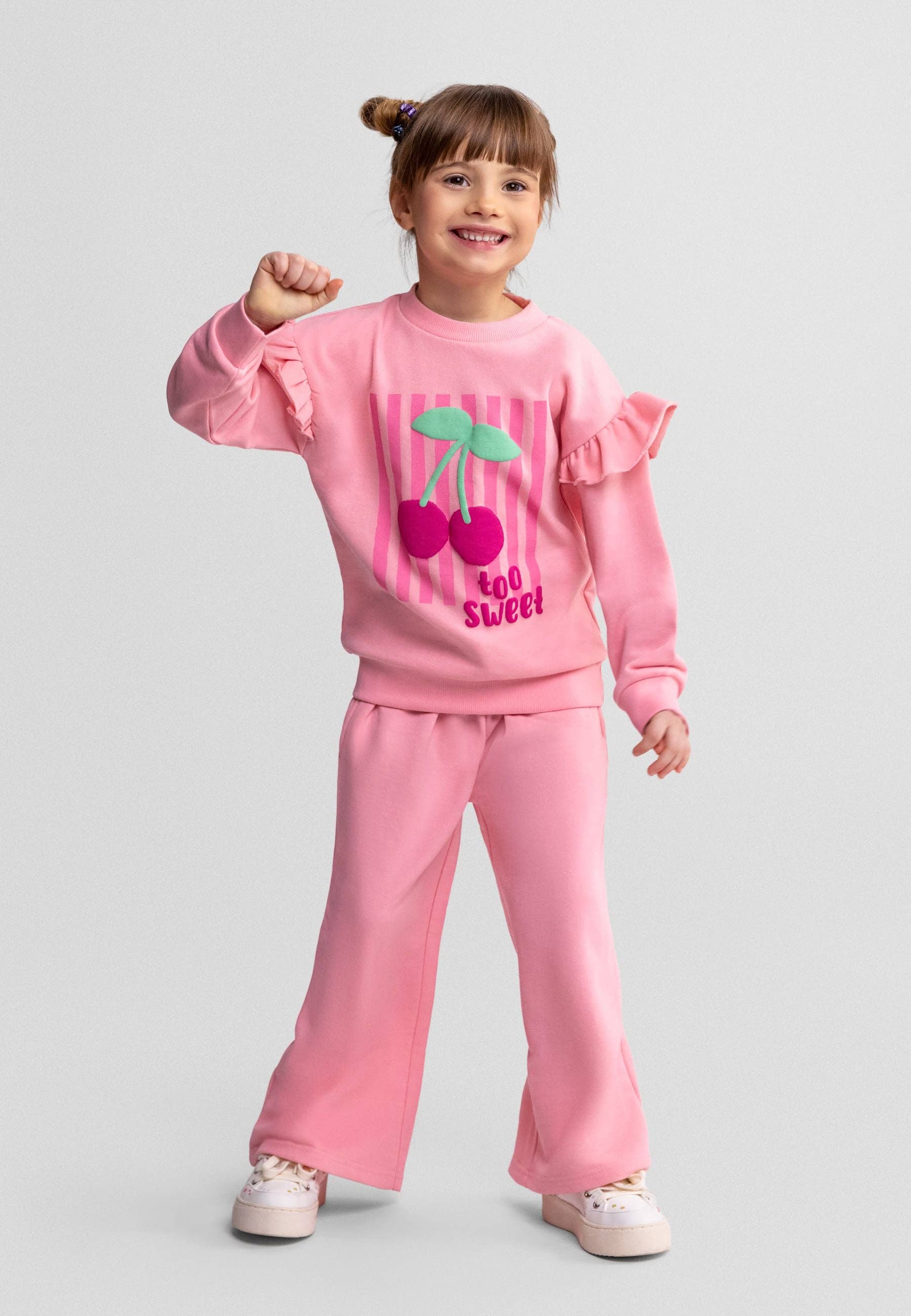 Minoti Meisjes Set Roze “Too Sweet” – Sweater & Broek 2-delig