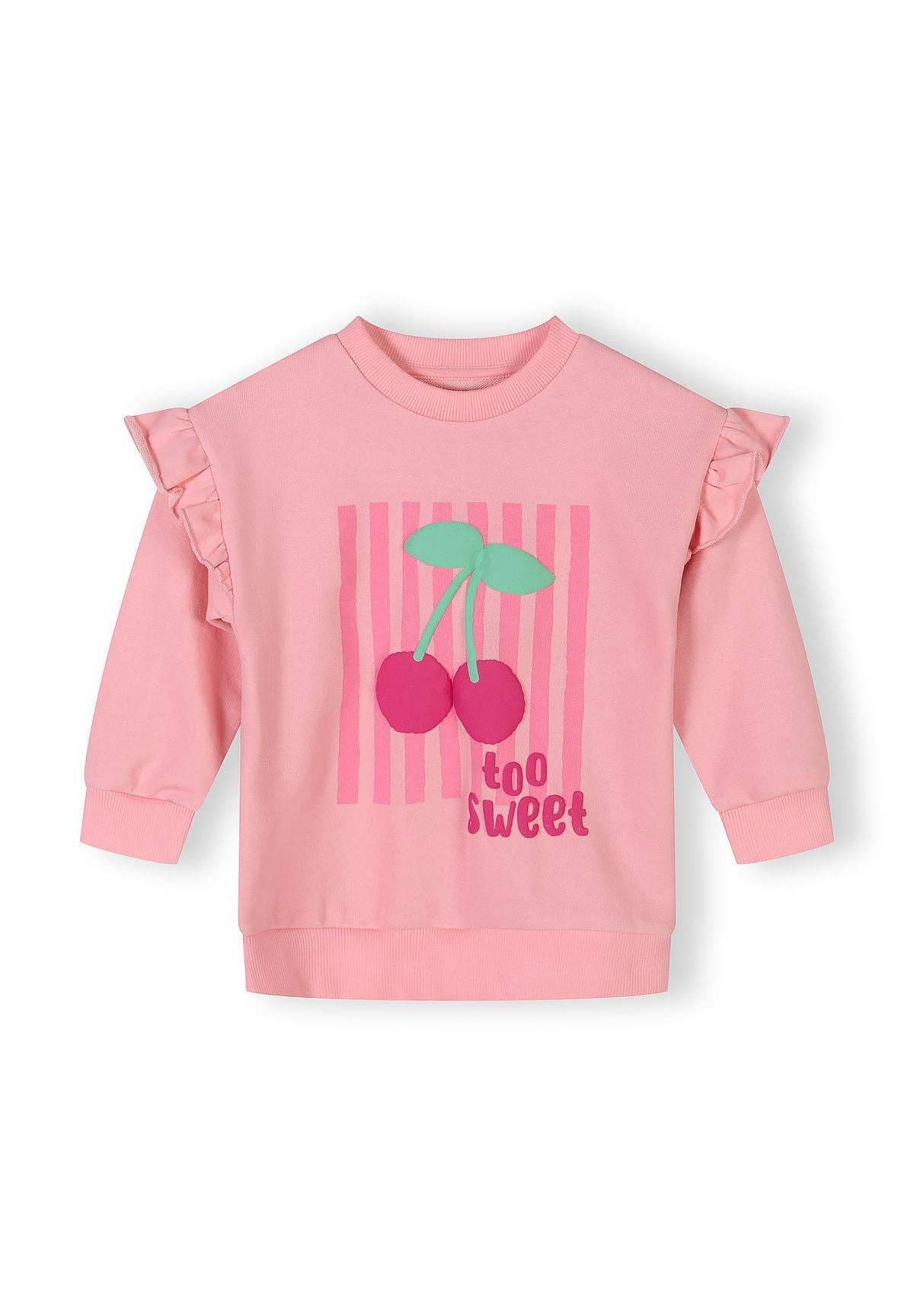 Schattige meisjes set roze met fruit print en broek